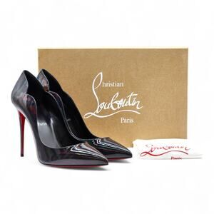 Christian Louboutin Hot Chick Iridescent Calf Leather Pumps Black EU 40.5 US 10